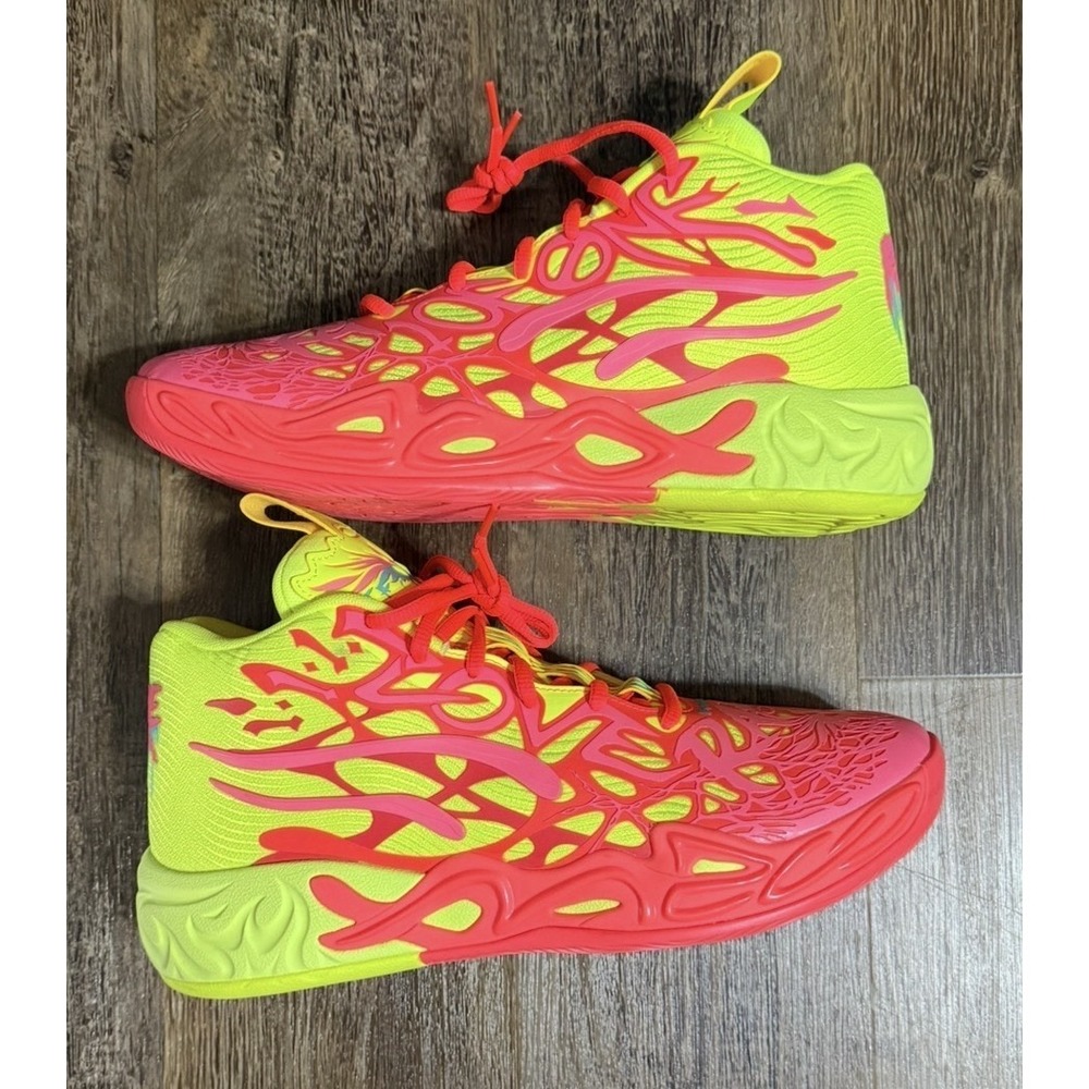 Puma MB.04 LaMelo 1 Love Neon Pink Yellow 310532-01 Men's 10 New